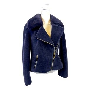 NWT Moto Jacket with Mink Fur Collar